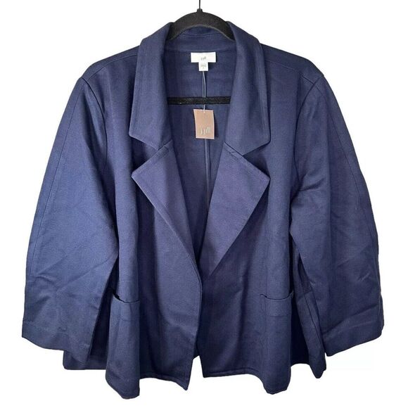 J Jill Women Blazer Sz L Blue Hand Pockets NWT! Business Casual Work Office Wear - Picture 1 of 9